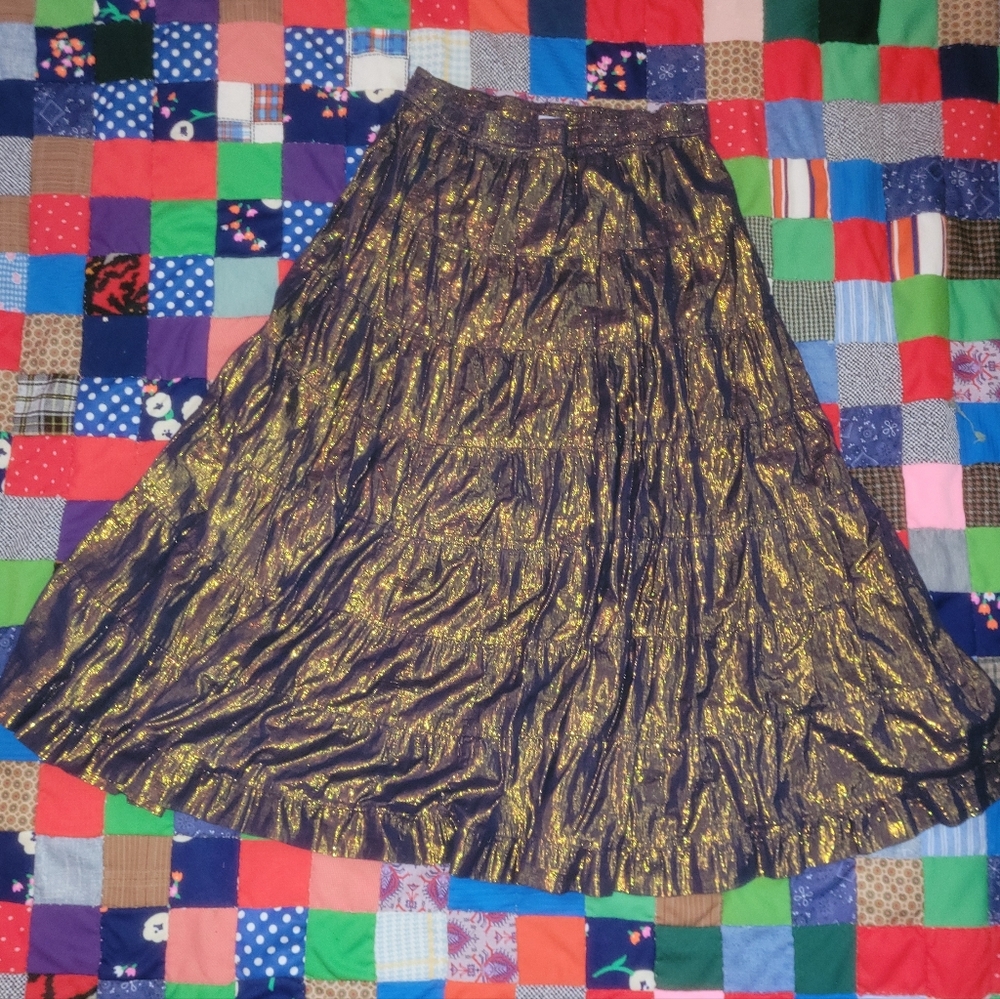 Vintage 90s Metallic Maxi Skirt